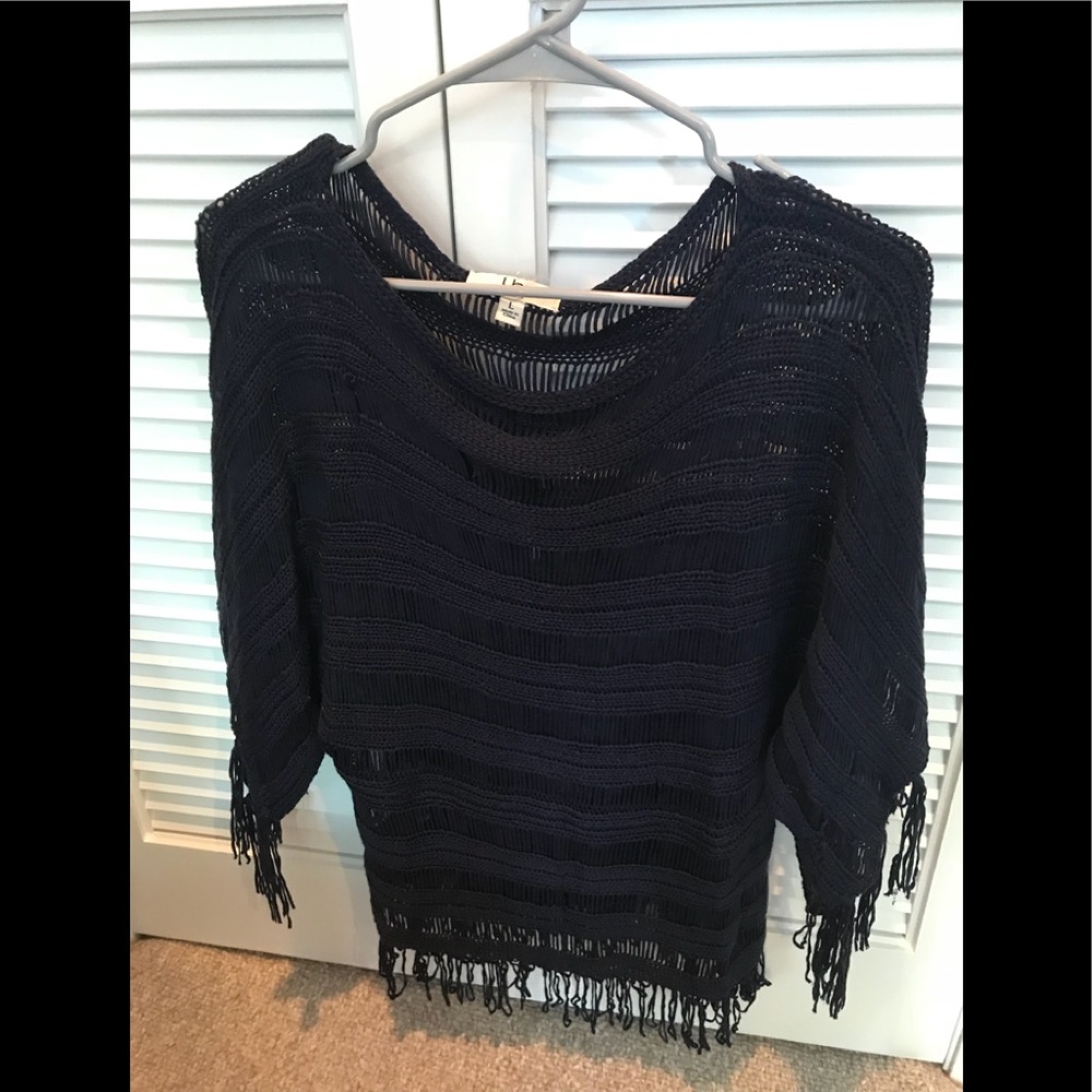 Navy blue poncho top